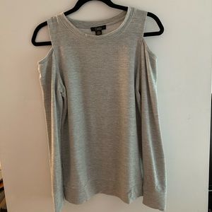 Cold Shoulder heather grey soft sweatshirt